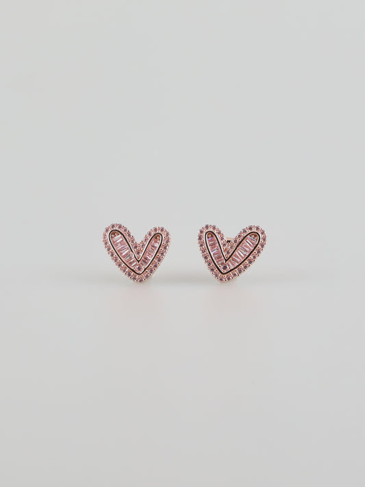 Pink Heart Sparkle Earrings