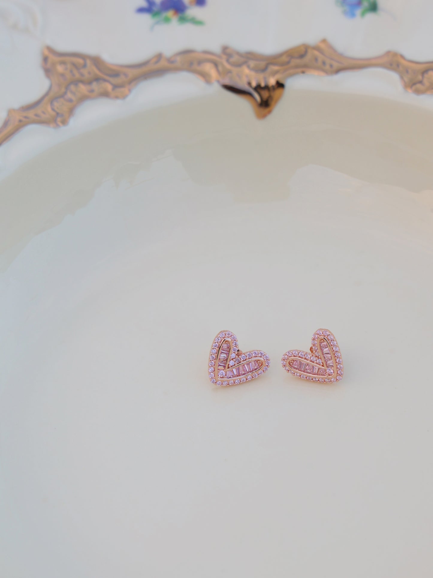 Pink Heart Sparkle Earrings