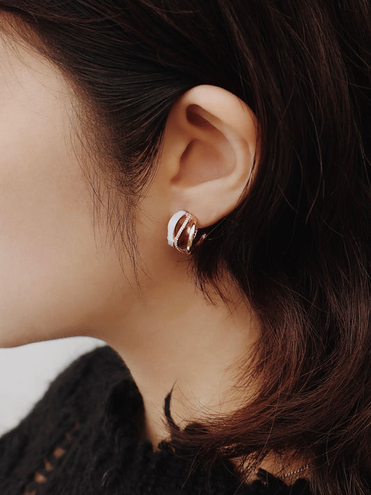 Artisanal Rose Gold Flow Earrings