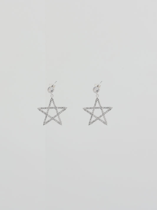 Pentagram Crystal Earrings