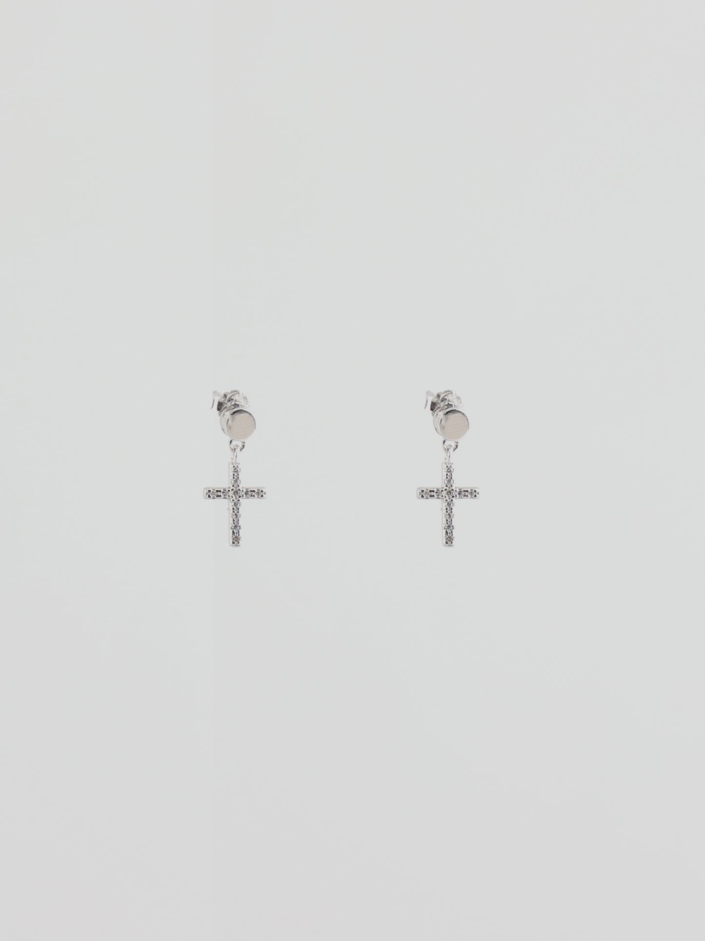 Cross Crystal Pendant Earrings