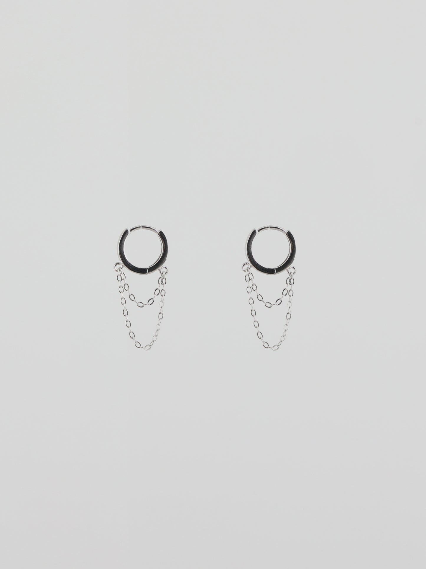 Double-Layer Chain Circular Stud Earrings