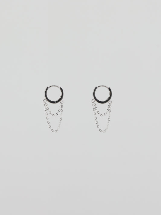 Double-Layer Chain Circular Stud Earrings