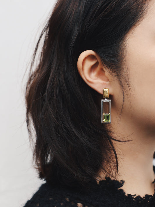 Square Emerald Earrings