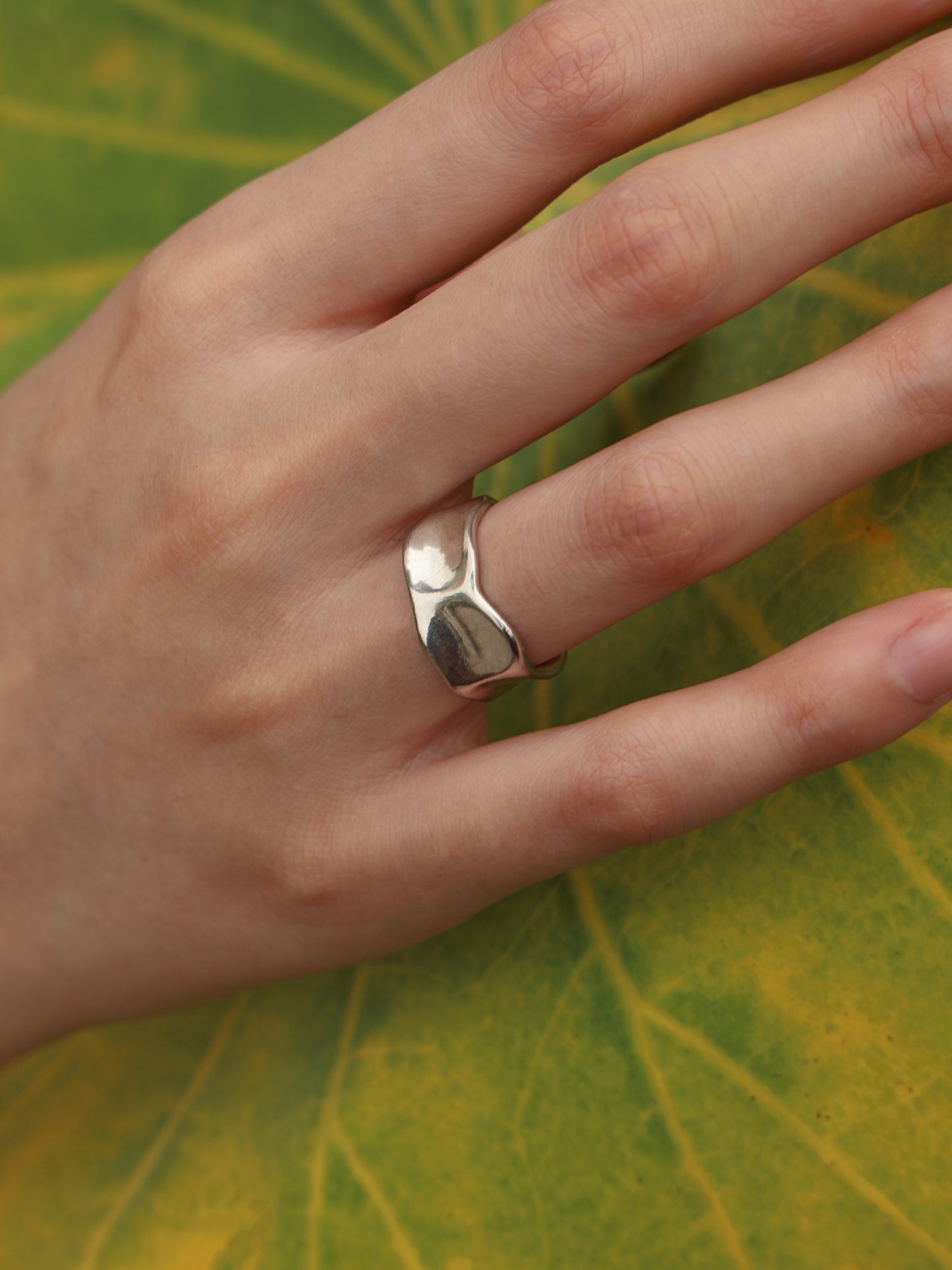 Irregular Silver Band Ring